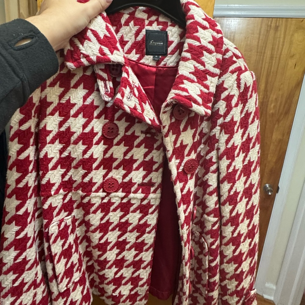 Red and White Coat with Extra Buttons
